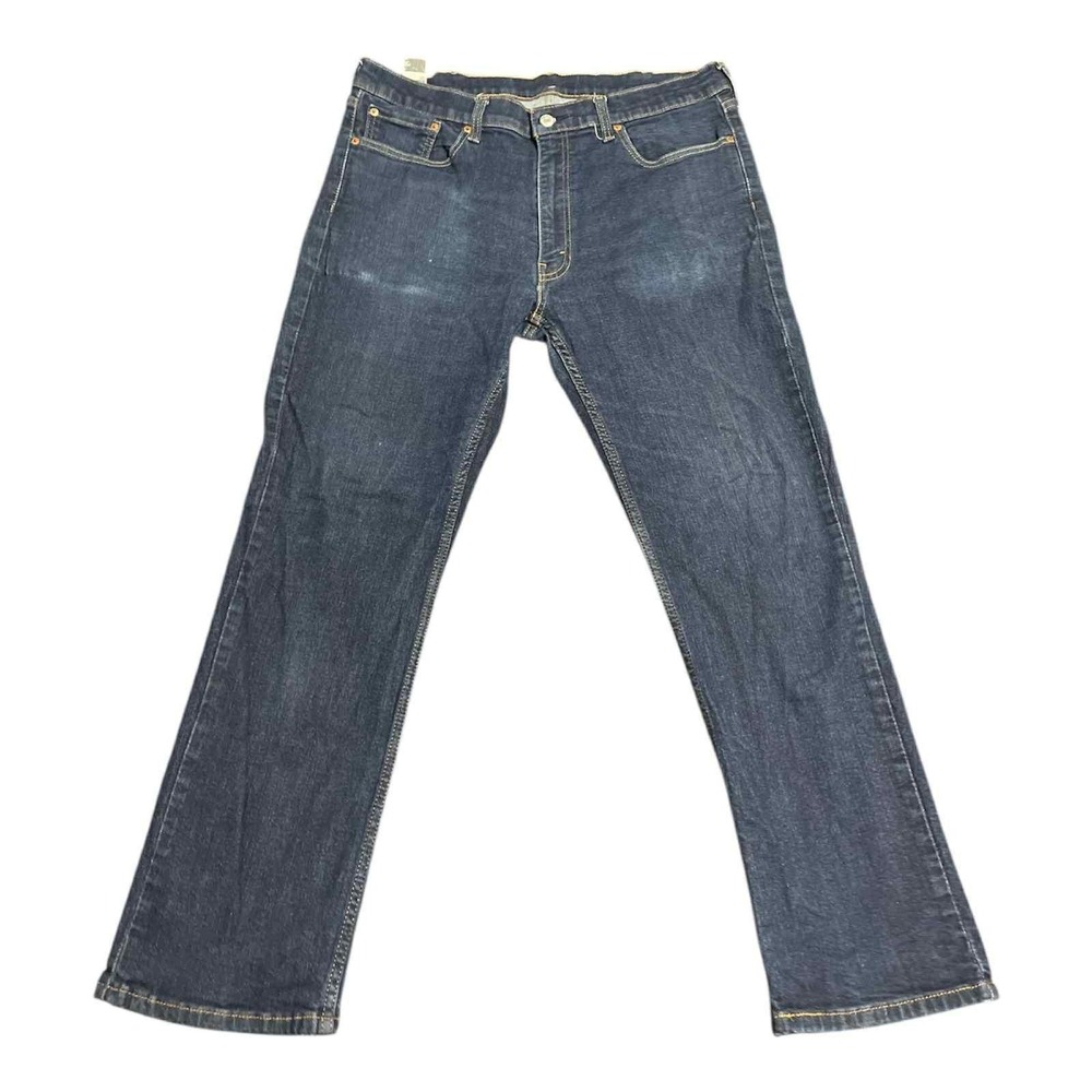 Levis 514 Jeans Mens 38x30 Blue Denim Straight Leg Zip Fly Red Tab Classic Style
